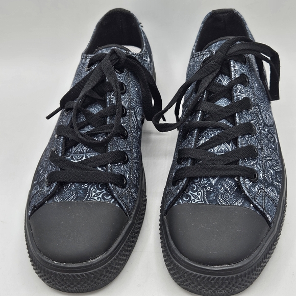 Yes We Vibe Blue And Black Mandala Sneakers Size 8.5-Women's, 7 -Men's - Picture 11 of 16